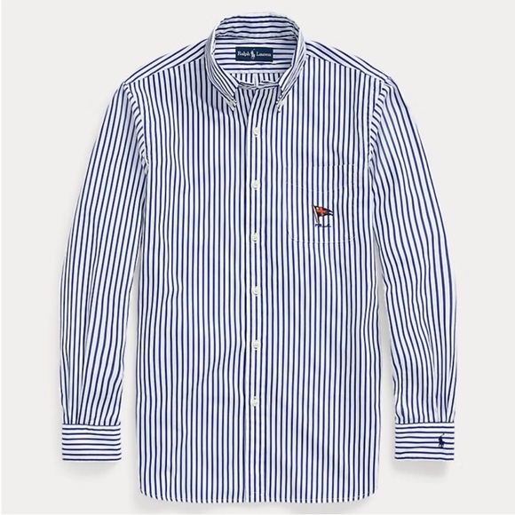 Ralph Lauren Yaught Club Button Down Poplin Shirt Medium - Picture 7 of 7
